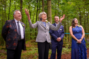 From left to right: WCHS President Jim Karadimos, generous donor Marillyn Zacharis, horticulture director Mark Richardson, and CEO Grace Elton at the Ribbon Cutting Ceremony.