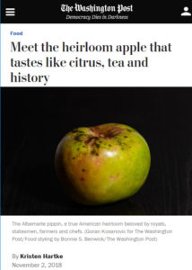 Heirloom apple Washington post article.