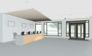 The new reception area.