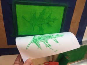 Leaf art printing craft.
