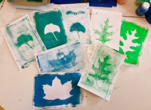 Leaf art printing craft.