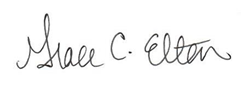 The signature of Grace Elton.