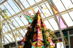 The orchid prism sits in the center of the Orangerie