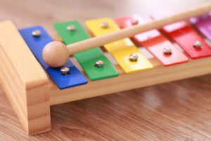 A colorful xylophone.
