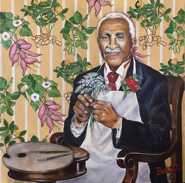 An painting of George Washington Carver.