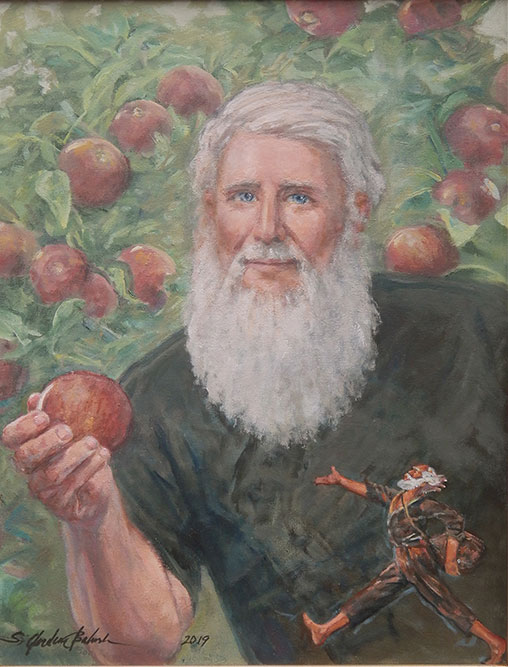 John Chapman (1774 - 1845) is better known as Johnny Appleseed. He is portrayed as a man that randomly wandered and planted apple trees on his travels. While some of that may be true, there is much more to his life. While he traveled around the United States, he educated farmers about apple nurseries and orchards. His apples were enjoyed by many people, as a crunchy snack but also as cider. By the end of his life, he owned and took care of 1,200 acres of land. Leaving behind a strange legend, John Chapman also left behind many generations of apple trees and knowledge about them.
