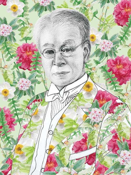Tomitaro Makino (1862 - 1957) is known as the father of Japanese botany. Makino studied and illustrated over 3,000 flowers and vegetables. His drawings were not only scientific but also beautifully rendered. Makino was one of the first botanists in Japan to systematically classify Japanese plants. He documented 50,000 species during his lifetime and illustrated many of them for his book, Makino's Illustrated Flora of Japan. Even though he dropped out of elementary school, he achieved a PhD later in life and his birthday is now celebrated as Botany Day in Japan.