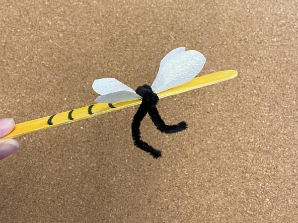 A popsicle bee for a children activity.