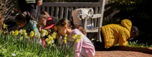 kids inspecting plants