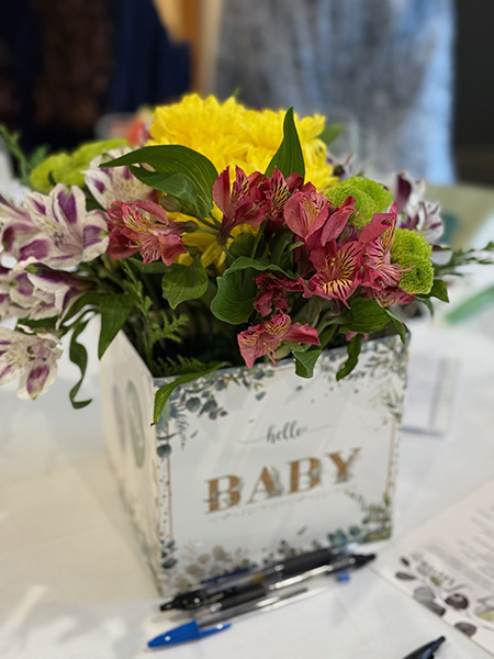 Baby shower floral arrangement