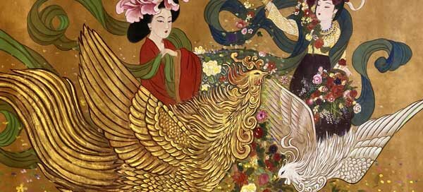 Lui and Dou watercolor, Chinese Empresses art by Xiang Li