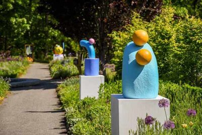 Chiaozza sculptures in the Garden of Inspiration from the summer exhibition in 2023.