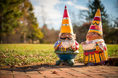 Two gnome statues