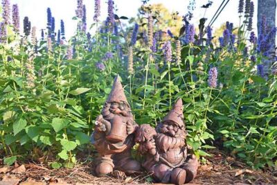Gnomes sitting in the Garden during Gnomevember.