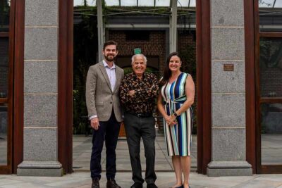 New England Botanic Garden Director of Horticulture, Steve Conaway; 2025 Cary Award Winner, Dr. Peter Del Tredici; New England Botanic Garden CEO Grace Elton. New England Botanic Garden/Megan Stouffer