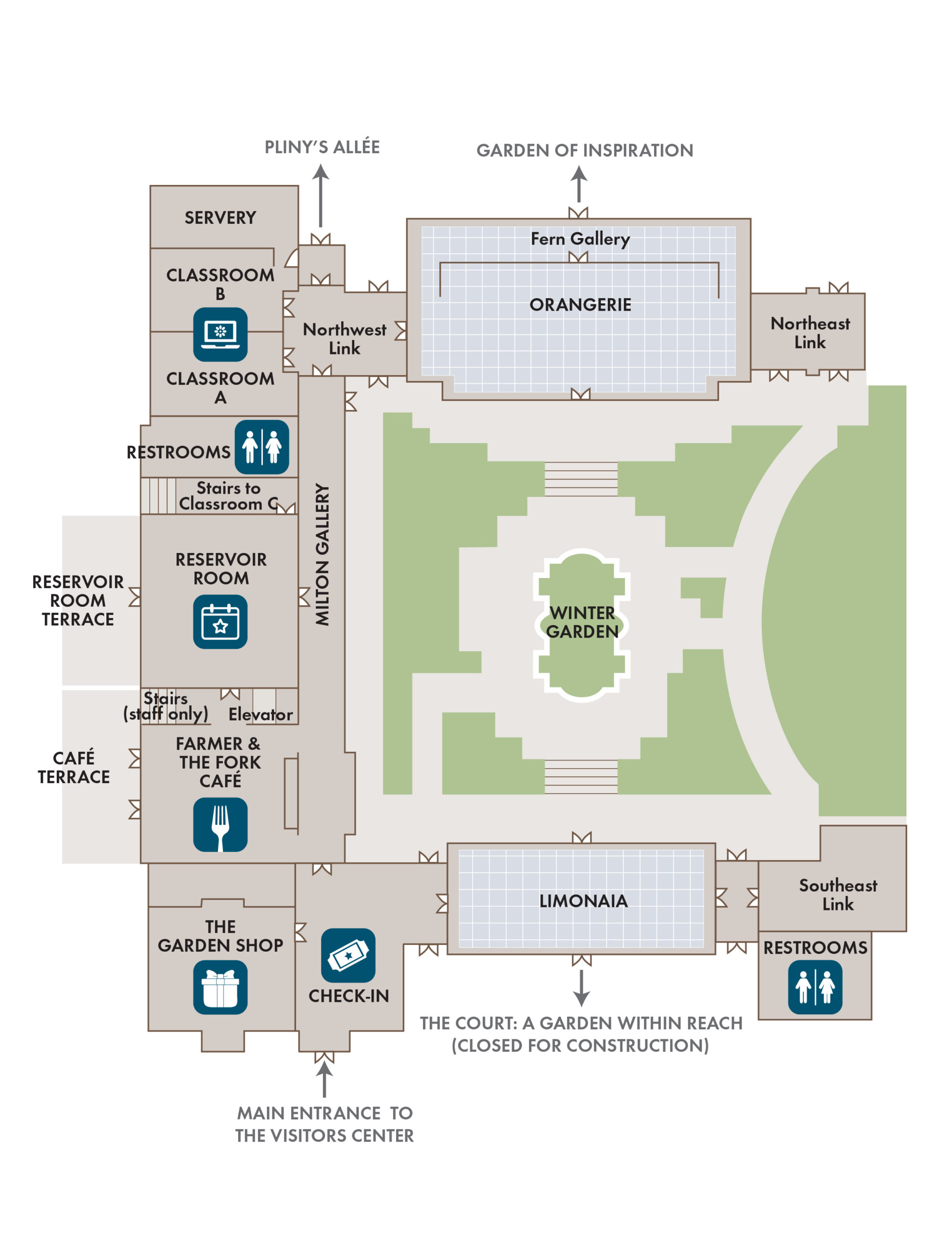 Map of the visitor center
