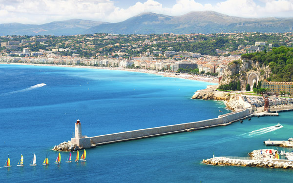 Aerial view of the French Rivera bay