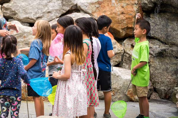 Kids gathered at the ramble