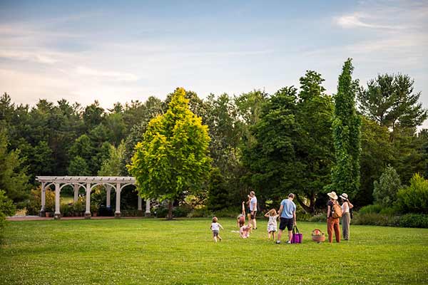 A family on the Lawn Garden in the summer