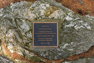 Summit marker of Tower Hill's summit