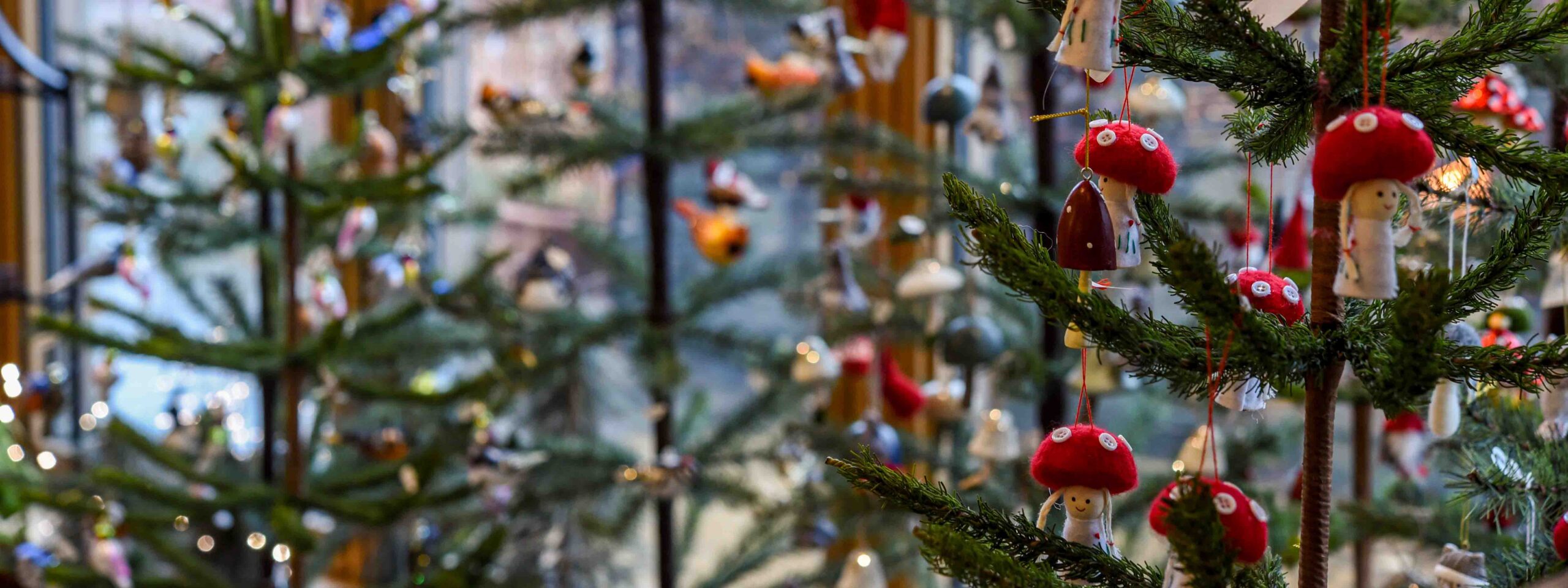 Holiday mushroom ornaments